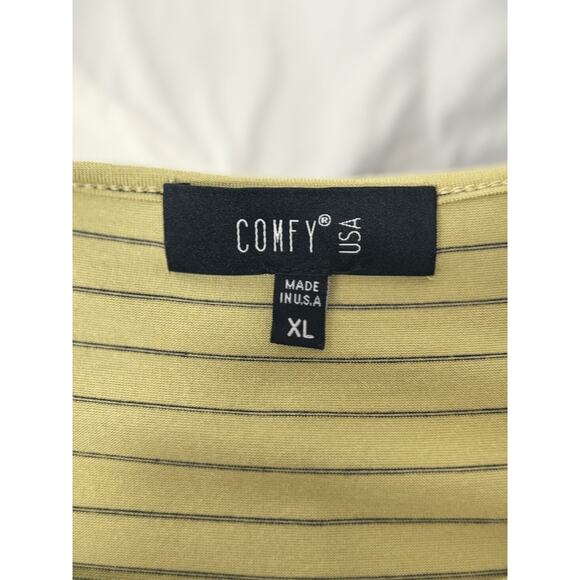 COMFY USA - Balloon Dress - Modal - Fun Chartreuse Stripe XL #0042 ARTWEAR - Picture 6 of 6